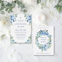 Elegant Floral Dusty Blue Christian Wedding