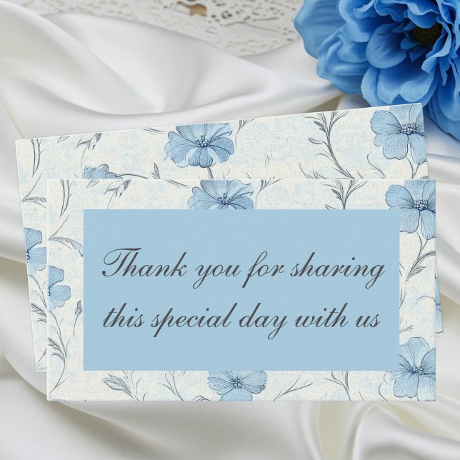 Elegant Floral Dusty Blue Country Garden Wedding  Place Card (Creator Uploaded)