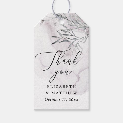 Elegant floral dusty purple wedding thank you  gift tags