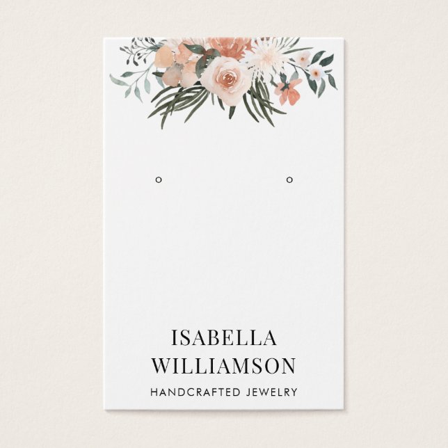 Elegant Floral Earring Jewelry Display Card (Front)