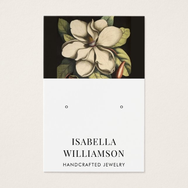 Elegant Floral Earring Jewelry Display Card (Front)