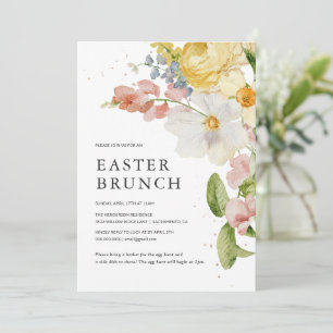Elegant Floral Easter Brunch Invitation