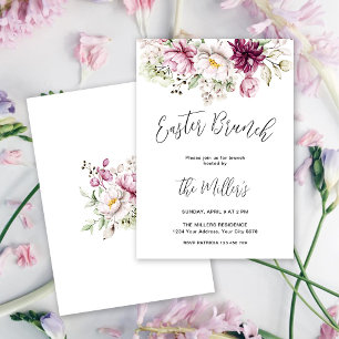 Elegant Floral Easter Brunch Invitation