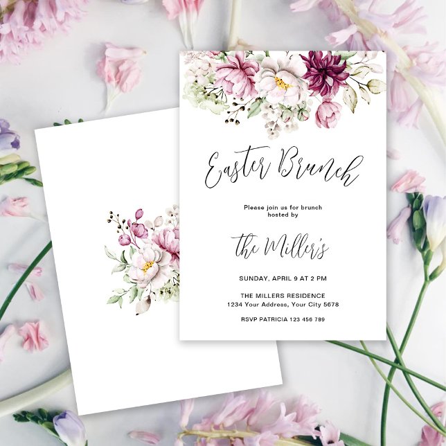Elegant Floral Easter Brunch Invitation (Creator Uploaded)