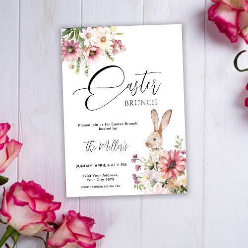 Elegant Floral Easter Brunch Invitation