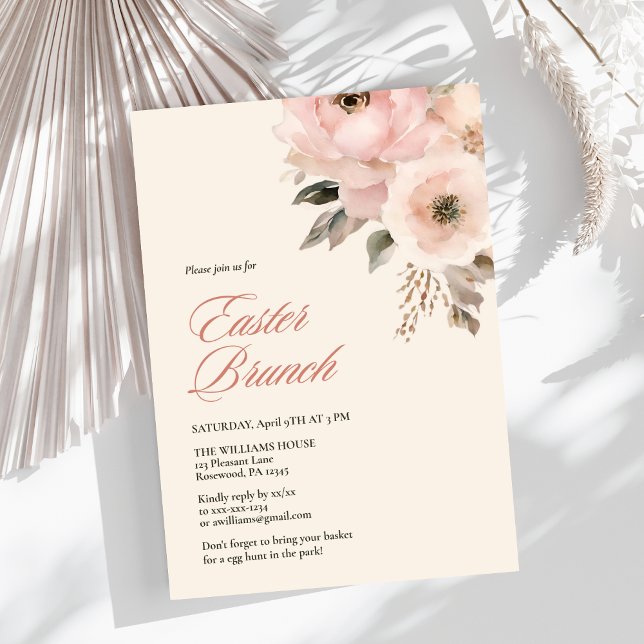 Elegant Floral Easter Brunch Invitation (Creator Uploaded)