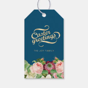 Elegant Floral Easter's Greeting  Gift Tags