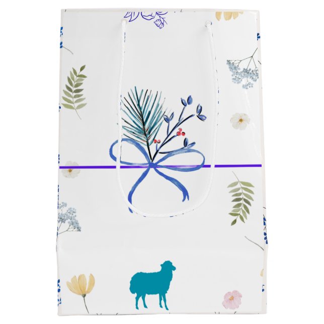 Elegant Floral Eid al-Adha  Medium Gift Bag (Back)