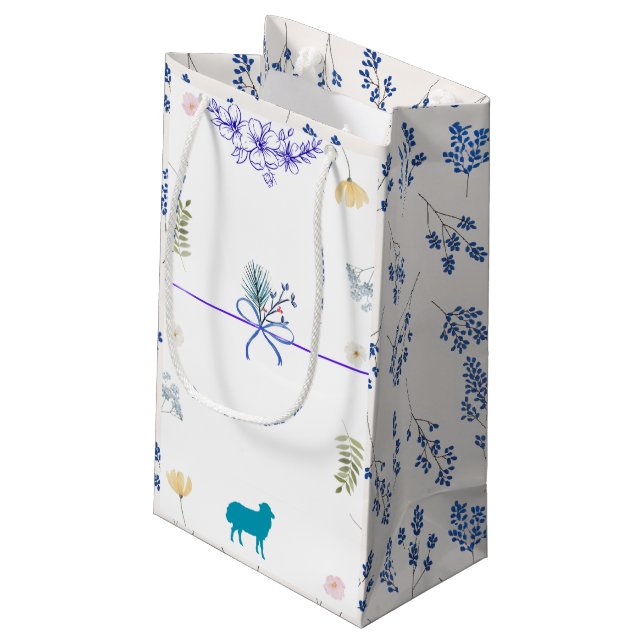 Elegant Floral Eid al-Adha  Small Gift Bag (Back Angled)