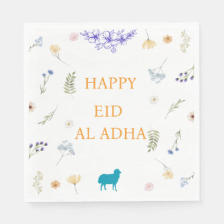 Elegant Floral Eid al-Adha Table Paper Design Napkins