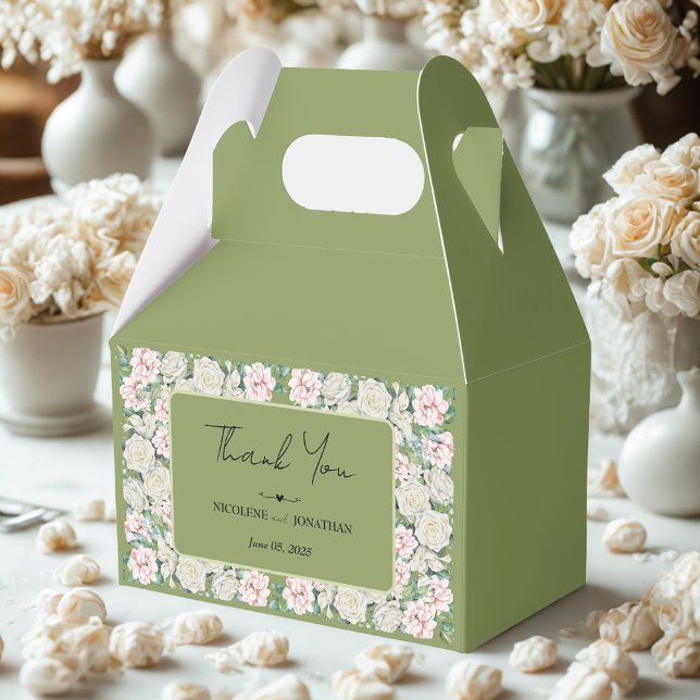 Elegant Floral Embrace Wedding Favor Boxes (Creator Uploaded)
