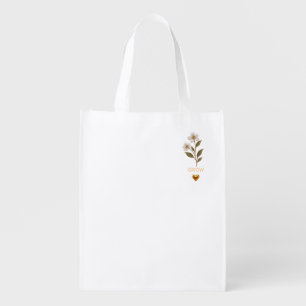 Elegant Floral Embroidered Sweatshirt – Minimalist Grocery Bag