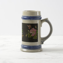 Elegant Floral Embroidery Pattern Black Background