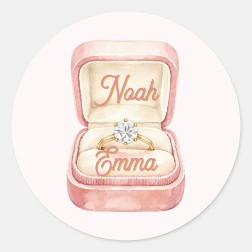 Elegant Floral Engagement Envelope Seal Sticker