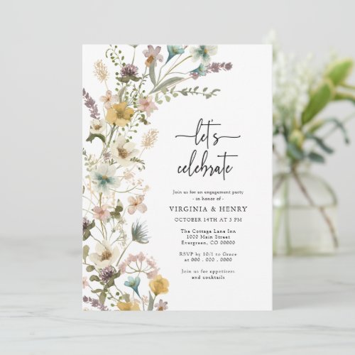 Elegant Floral Engagement Invitation