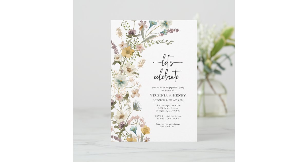 Elegant Floral Engagement Invitation