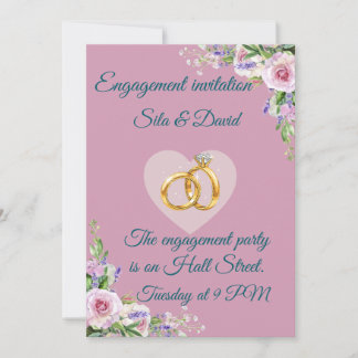Elegant Floral Engagement Invitation