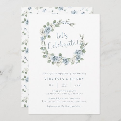 Elegant Floral Engagement Party Invitation