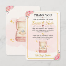 Elegant Floral Engagement Party Thank You