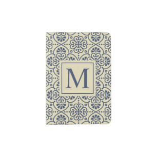 Elegant Floral Ethnic Monogram Passport Holder
