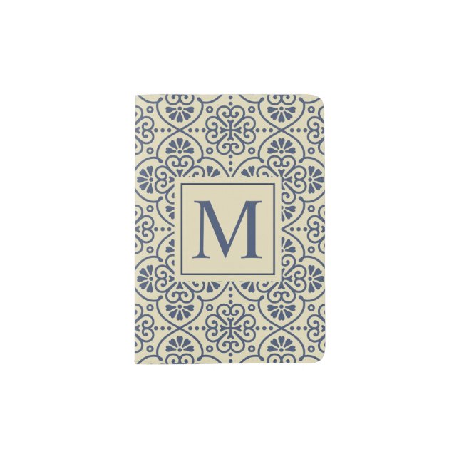 Elegant Floral Ethnic Monogram | Passport Holder (Front)