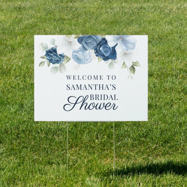 Elegant Floral Eucalyptus Bloom Bridal Shower Sign (Insitu)