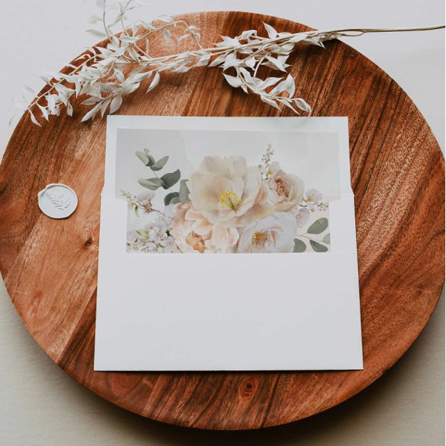 Elegant Floral Eucalyptus Bridal Shower Envelope Liner (Creator Uploaded)