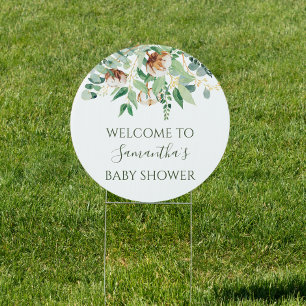 Elegant Floral Eucalyptus Greenery Baby Shower Sign