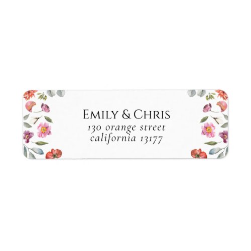 Elegant Floral Eucalyptus Wedding Address Label