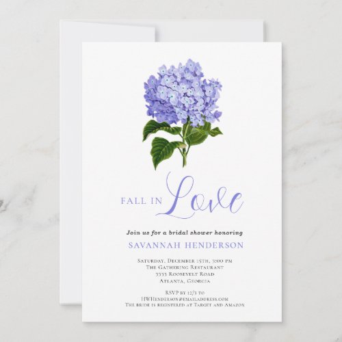 Elegant Floral Fall In Love Floral Bridal Shower Invitation