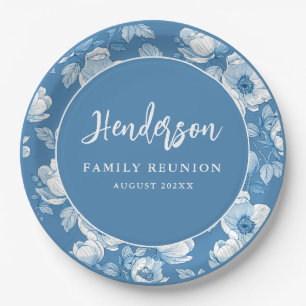Elegant Floral Family Reunion Party Paper Plates