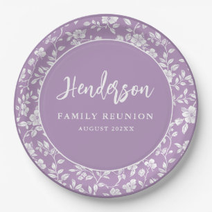 Elegant Floral Family Reunion Party  Paper Plates