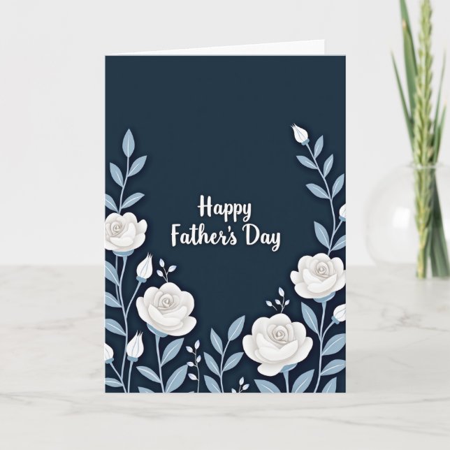 Elegant Floral Fathers Day Card (Front)
