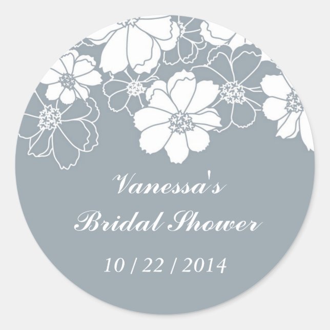 Elegant Floral Favor Seal Sticker (Front)