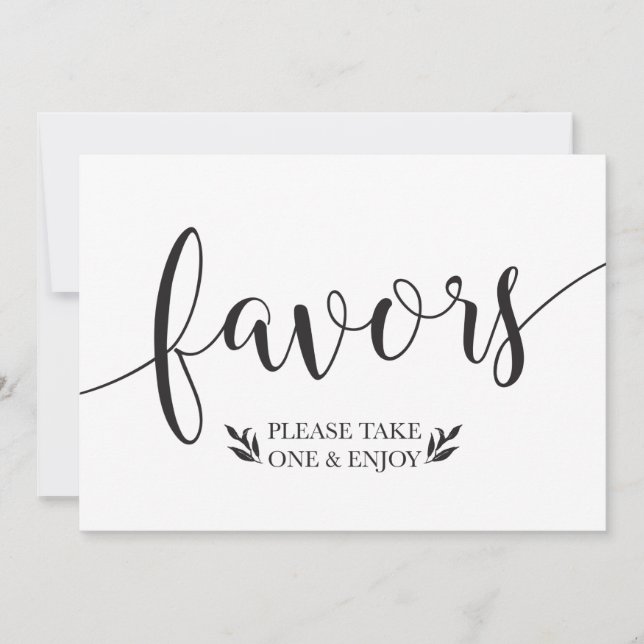 Elegant Floral Favors Wedding Decor Sign Invitation (Front)