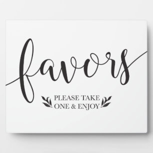 Elegant Floral Favors Wedding Decor Sign Plaque