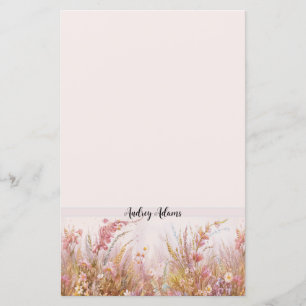 Elegant Floral Feminine Personal Stationary Paper