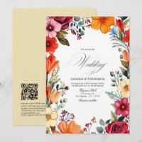 Elegant Floral Fiesta Wedding with QR Code
