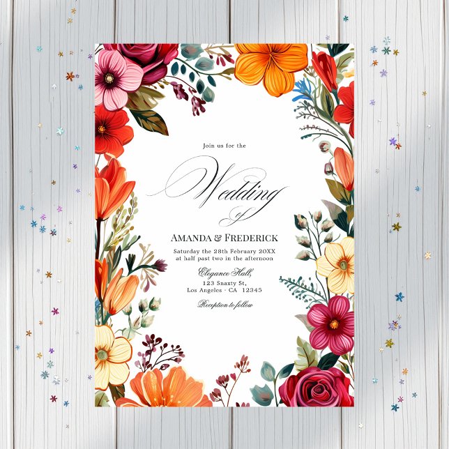 Elegant Floral Fiesta Wedding with QR Code Invitation (Elegant Floral Fiesta Wedding with QR Code Invitation)