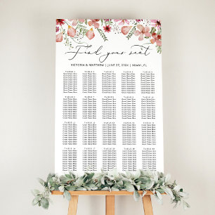 Elegant Floral Find Your Seat Wedding Seating Foam Board
