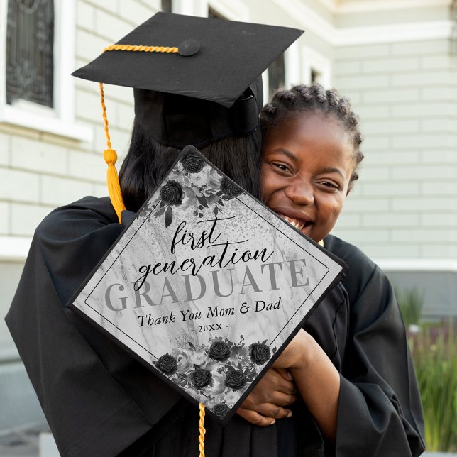 Elegant Floral First Generation Graduation Cap Topper (Creator Uploaded)
