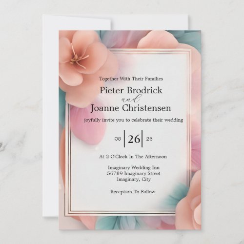 Elegant Floral Flat Save The Date Card