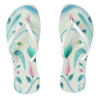 Elegant Floral Flip Flops