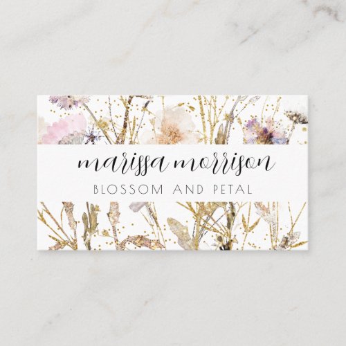 Elegant Floral Florist Square Business Card