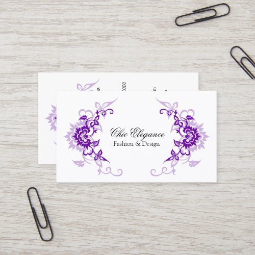Elegant Floral Flourish Business Cards