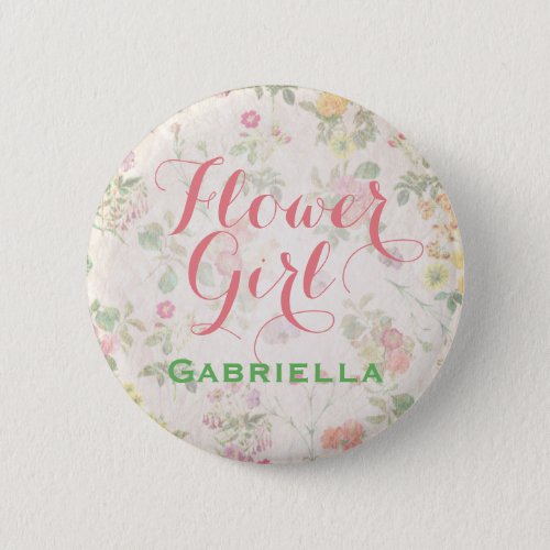 Elegant Floral Flower Girl Pin Reception  Shower