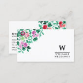 Elegant Floral Flower Wedding Event Planner Business Card (Front/Back)