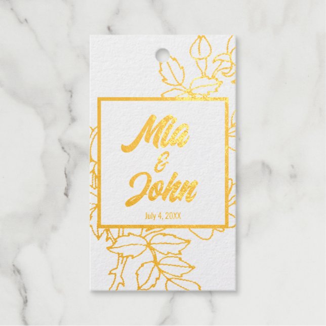 Elegant Floral  Foil Gift Tags (Front)