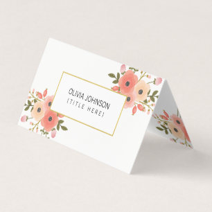 Elegant Floral Folded Business Card
