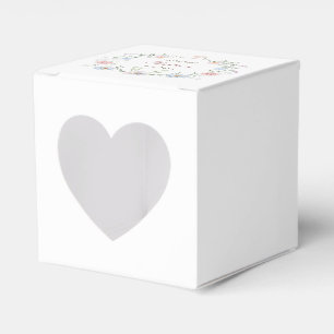 Elegant Floral Frame Baptism Heart Favor Boxes